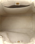 Calfskin Cuir Small Triomphe Cabas Drawstring White