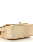 Metallic Goatskin Quilted Mini Rectangular Flap Gold