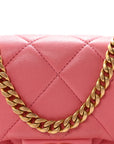 Lambskin Enamel Quilted Pending CC Mini Square Flap Pink