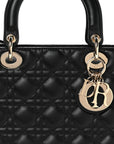 Lambskin Cannage Large Lady D1OR Black