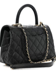 Caviar Quilted Mini Coco Handle Flap Black
