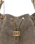 Suede Quilted Medium CHNL 25 Handbag Grey