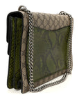 GG Supreme Monogram Snakeskin Medium Dionysus Shoulder Bag Green