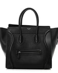 Drummed Calfskin Mini Luggage Black