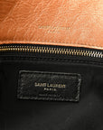 Crinkled Calfskin Matelasse Monogram Medium Niki Chain Satchel Caramel