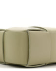 Calfskin Maxi Intrecciato Cassette Pouch On Strap Travertine