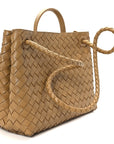 Nappa Intrecciato Medium Andiamo Shoulder Bag Dark Praline