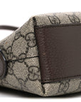 GG Supreme Monogram Textured Dollar Calfskin Web Small Ophidia Dome Shoulder Bag Beige Ebony New Acero