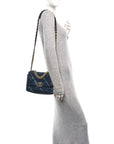 Lambskin Quilted Medium CHNL 19 Flap Navy Blue