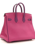 Togo Horseshoe Birkin 25 Rose Pourpre Cassis