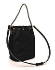 Re-Nylon Saffiano Stitched Duet Bucket Bag Black
