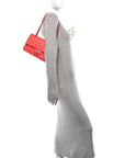Caviar Quilted Medium Double Flap Red