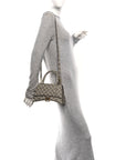 X GCCI GG Supreme Monogram Small Hourglass Top Handle Bag Beige Ebony