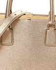 Metallic Dauphine Medium Frame Tote Gold