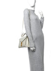 Smooth Calfskin Medium Classic Monogram Cassandra Top Handle Crema Soft Rouge Legion