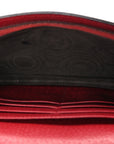 GG Supreme Monogram Web Queen Margaret Chain Wallet Red
