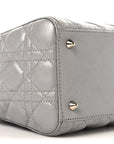 Pearly Lambskin Cannage Medium Lady D1OR Grey
