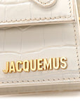 Calfskin Crocodile Embossed Le Chiquito Long White