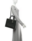 Lambskin Cannage Large Lady D1OR Black