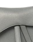 Grained Calfskin Saddle Bag Grey Stone