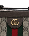 GG Supreme Monogram Mini Ophidia Top Handle Shoulder Bag Brown
