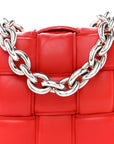 Lambskin Maxi Intreccio Padded Chain Cassette Crossbody Bag Nail Polish