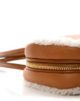 Shearling Calfskin Arcadie Top Handle Bag Cognac