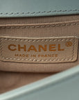 Lambskin Woven Mini Chateau Boy Flap Light Blue