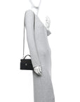 Caviar Quilted Top Handle Slim Vanity With Chain Black