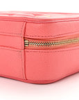 Caviar Quilted Small CC Filigree Vanity Case Coral