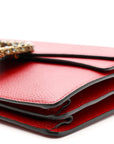 Dollar Calfskin Swarovski Crystal Small Dionysus Shoulder Bag Hibiscus Red