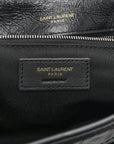 Crinkled Calfskin Matelasse Monogram Medium Niki Chain Satchel Black
