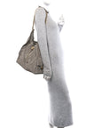 Suede Quilted Medium CHNL 25 Handbag Dark Grey