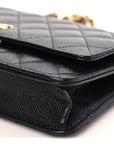 Caviar Quilted Wallet on Chain WOC Black