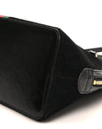 Suede Patent GG Web Medium Ophidia Top Handle Dome Bag Black