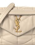 Lambskin Quilted Small Loulou Puffer Monogram Chain Satchel Blanc Vintage