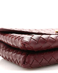Nappa Intrecciato Knot Lock Top Handle Crossbody Bag Barolo