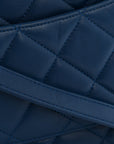 Lambskin Quilted Small Trendy CC Flap Dual Handle Bag Blue