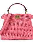Vitello King Shiny Nappa Intreccio Petite Peekaboo I SEE U Satchel Pink Dalia