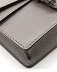 Dollar Calfskin Crystal Super Mini Dionysus Shoulder Bag Dusty Grey Black Diamond