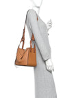 Grained Calfskin Mini Hammock Shoulder Bag Light Caramel