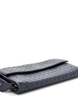 Nappa Intrecciato Continental Flap Wallet Dark Blue