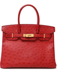 Ostrich Birkin 30 Rouge Vif
