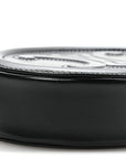 Smooth Calfskin Cuir Small Triomphe Oval Crossbody Purse Black