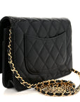 Caviar Quilted Wallet on Chain WOC Black