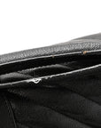 Sheepskin Matelasse Chevron Monogram Monochrome Large College Satchel Black