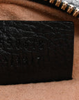 Grained Calfskin Web Mini Ophidia Round Shoulder Bag Black