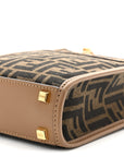 Fabric Jacquard Vitello King Plexiglass FF 1974 Mini FNDI Sunshine Shopper Tote Tobacco Moro Sand