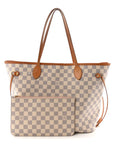 Damier Azur Neo Neverfull MM Rose Ballerine
