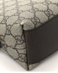 GG Supreme Monogram Textured Dollar Calfskin Web Small Ophidia Dome Shoulder Bag Beige Ebony New Acero
